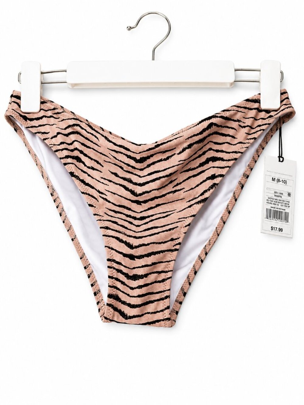 Shade & Shore Tan Black Zebra Print Cheeky Bikini Bottom M NWT